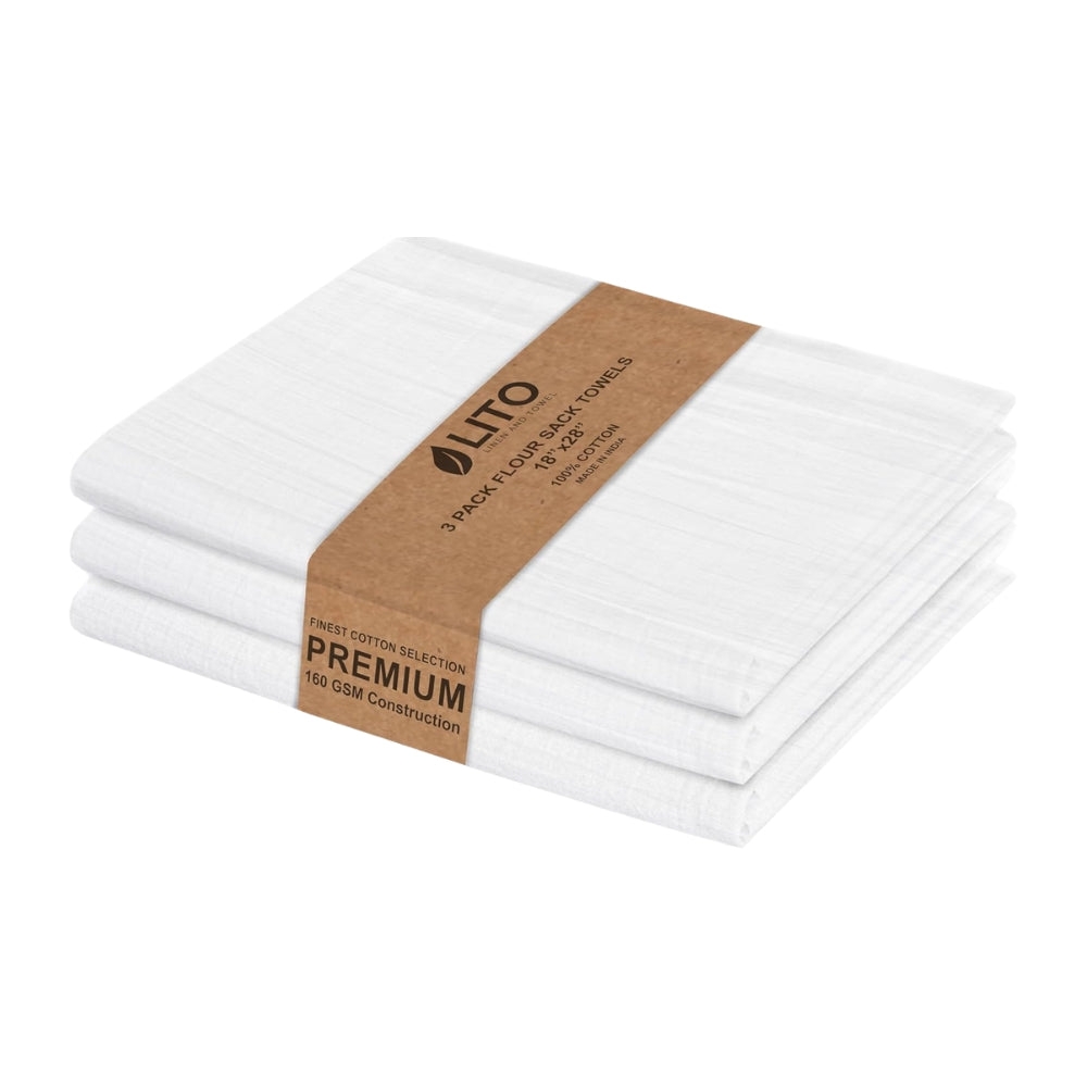 Premium 100% Cotton Flour Sack Towels for Kitchen, Crafting & DIY
