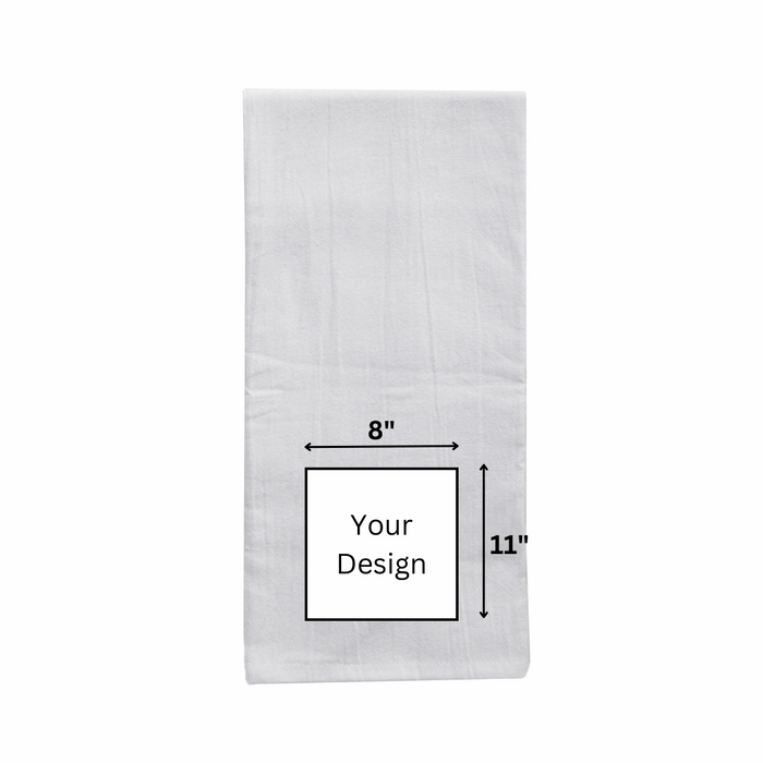 Screen/Digital Printed Flour Sack Towels-28"x28"-White