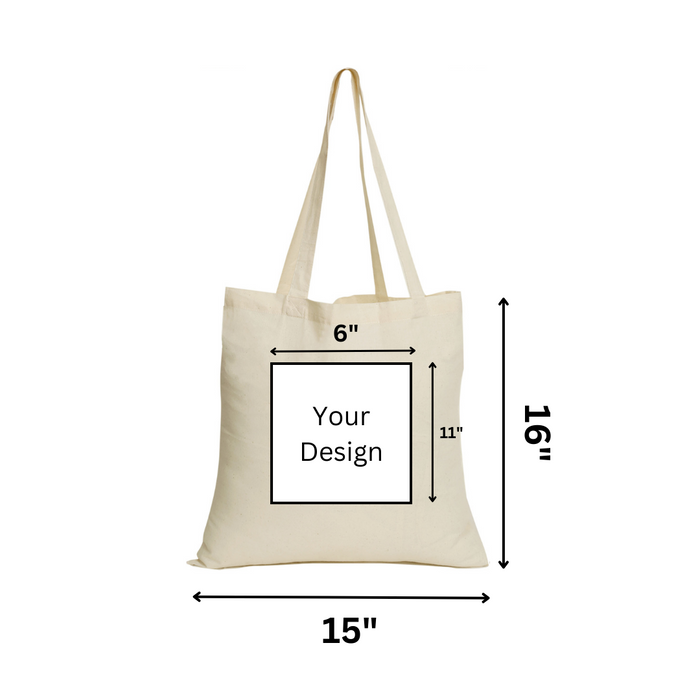 White Cotton Tote Bag 15 x 16