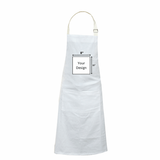 Screen/Digital Printed Apron-28"x35"- White