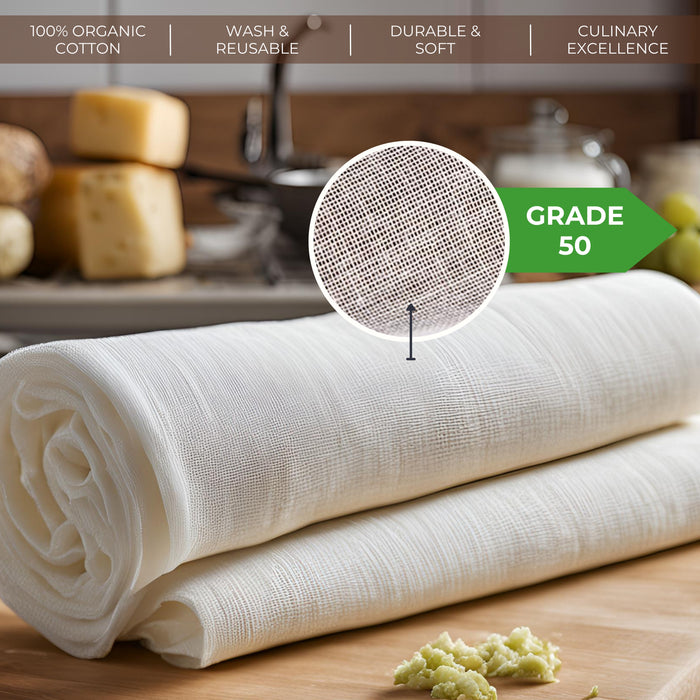Organic Cheese Cloth 50 Grade 36"x 36" (1 yard)