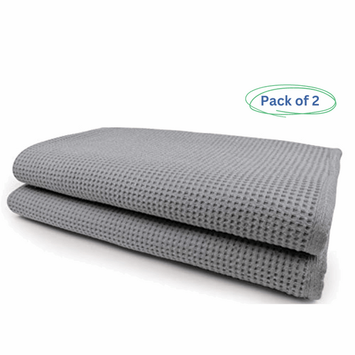 Waffle Bath Towels-28"x55"-Glacier Grey-Pack of 2