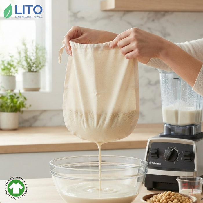 Organic Nut Milk Bag - 14"x14"	Pack of 2