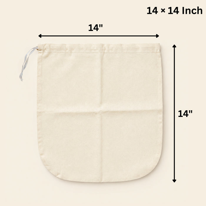Organic Nut Milk Bag - 14"x14"	Pack of 2