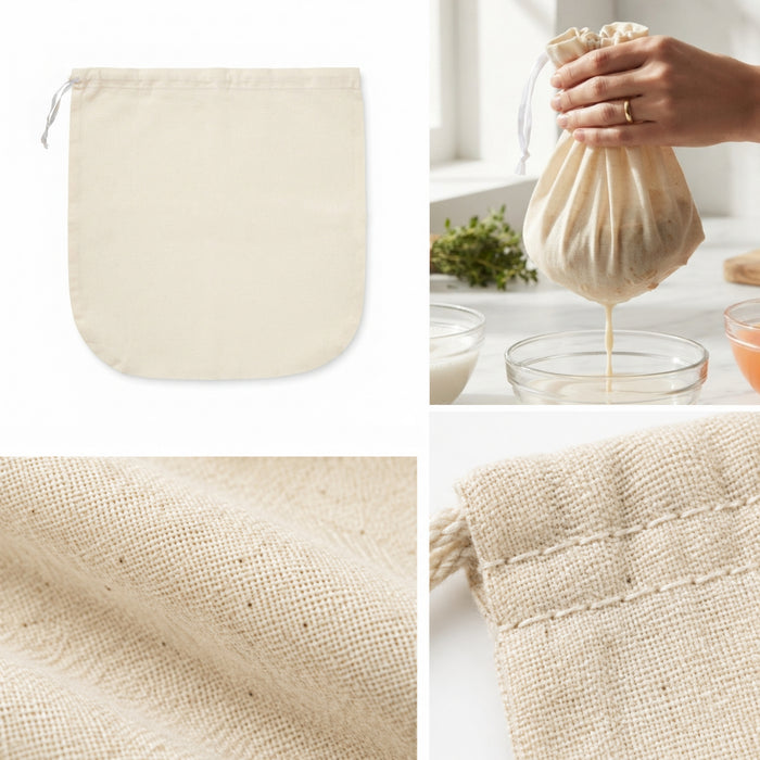 Organic Nut Milk Bag - 14"x14"	Pack of 2