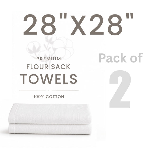 Flour Sack Tea Towels 28"x28" - White