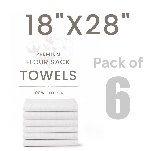 18"x28" Pack of 6 - Flour Sack Towels