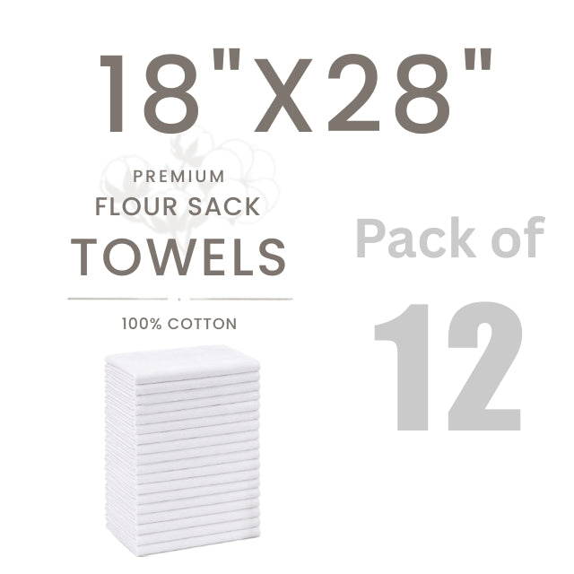 18"x28" Pack of 12 - Flour Sack Towels
