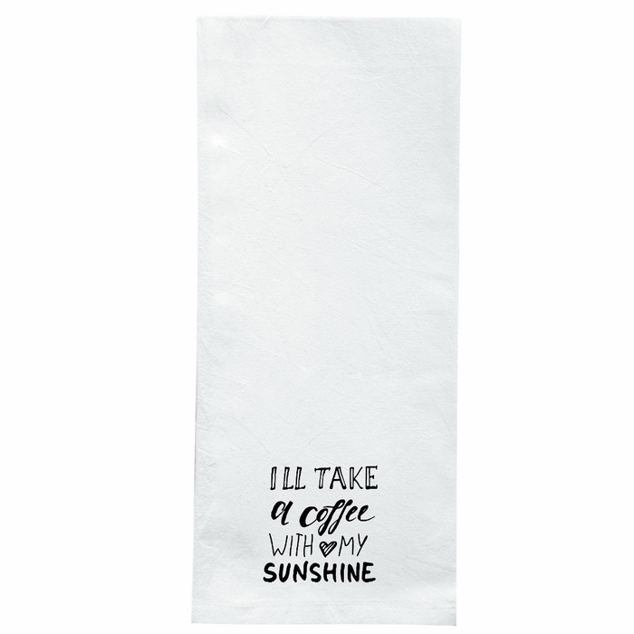 Screen Printed Flour Sack Towels-18"x28"-White