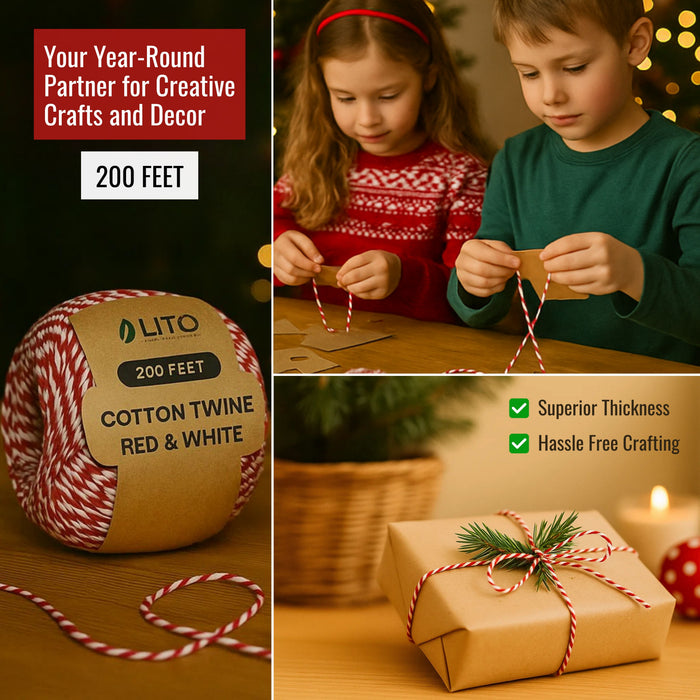 Red and White Twine (200 Feet)
