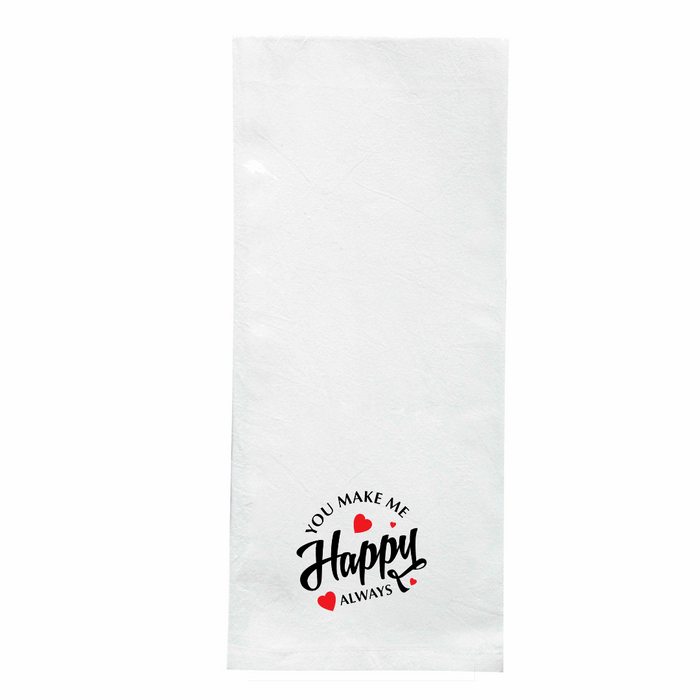 Screen Printed Flour Sack Towels-18"x28"- White