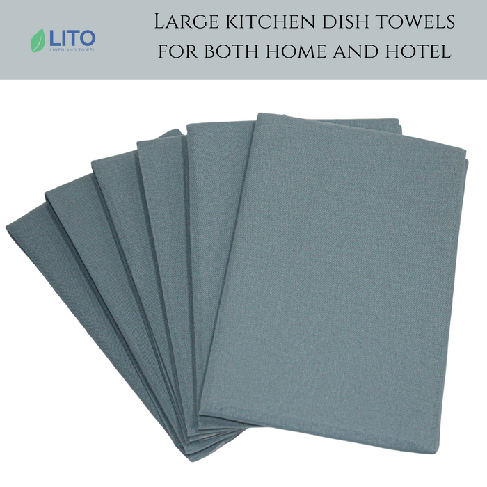 Solid Dyed Vintage Plain Towels-18x28-Sea Foam Green-Pack of 6