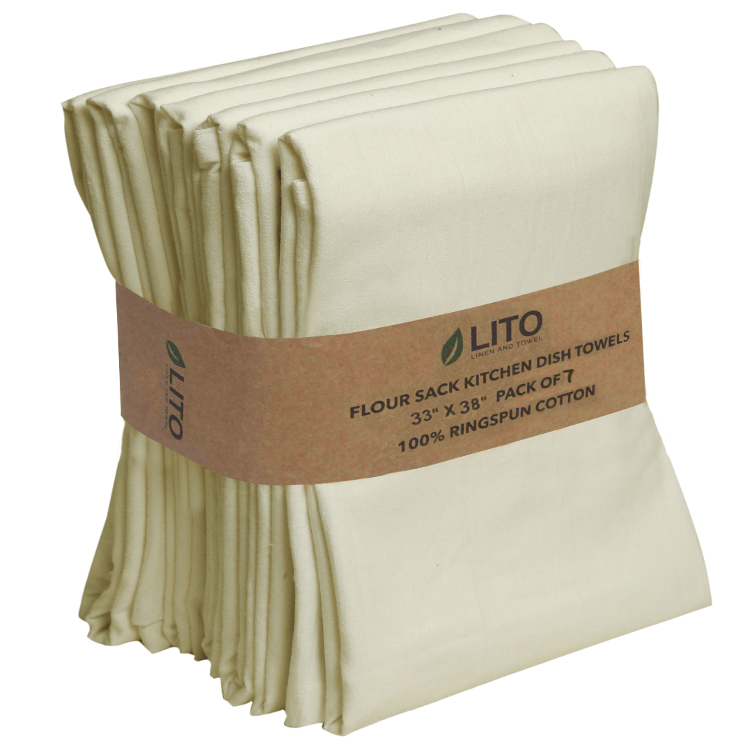 Premium Flour Sack Towels 33 x38 Pack of 7 LinenandTowel