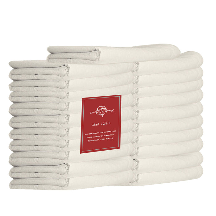 Premium Flour Sack Towels-28x28-Pack of 12 — LinenandTowel